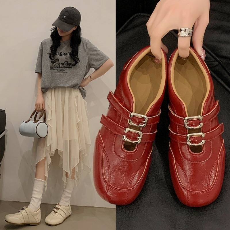 Women'S Fashion Walking Shoes - Sepatu Loafer Wanita Model Bulat Berujung