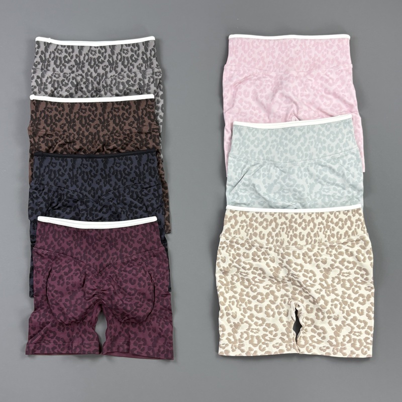 Women'S Fashion Leggings - Celana Pendek Gym HISTELLO Motif Leopard