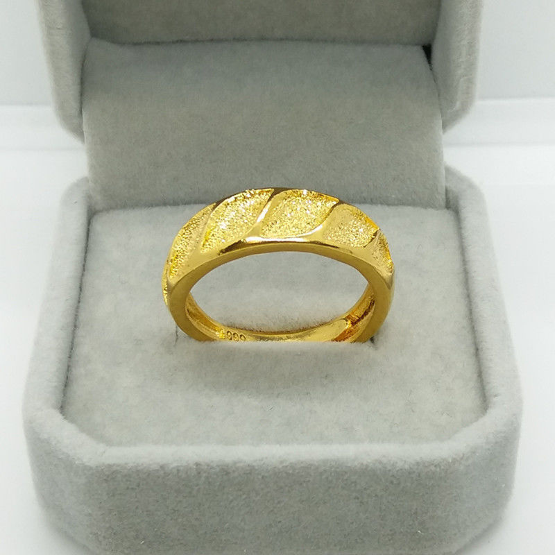 Women'S Fashion Rings Gold - Cincin lapis murni klasik asli 18k