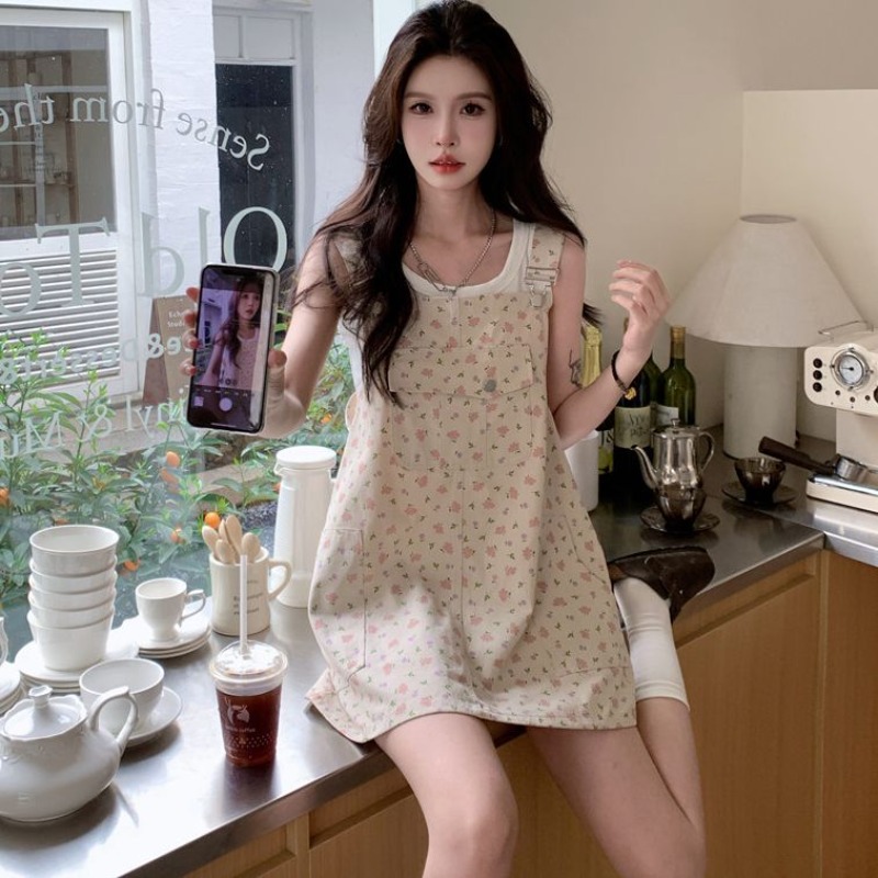 Women'S Fashion Petite - Gaun Denim Overall Lucu Model Terbaru