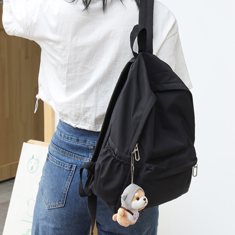 Women'S Fashion Backpack - Ransel Kasual Warna Solid untuk Wanita,