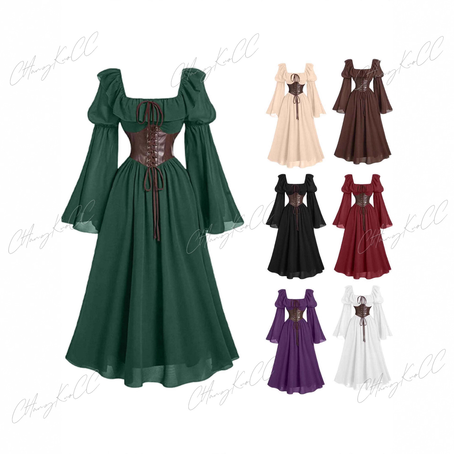Women'S Fashion Renaissance Period - Gaun Wanita Lengan Panjang Model Bubble