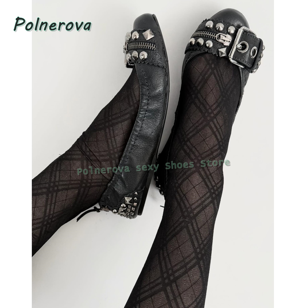 Women'S Fashion For Summer 2026 - Sepatu Mary Jane dengan Gesper Rivet,
