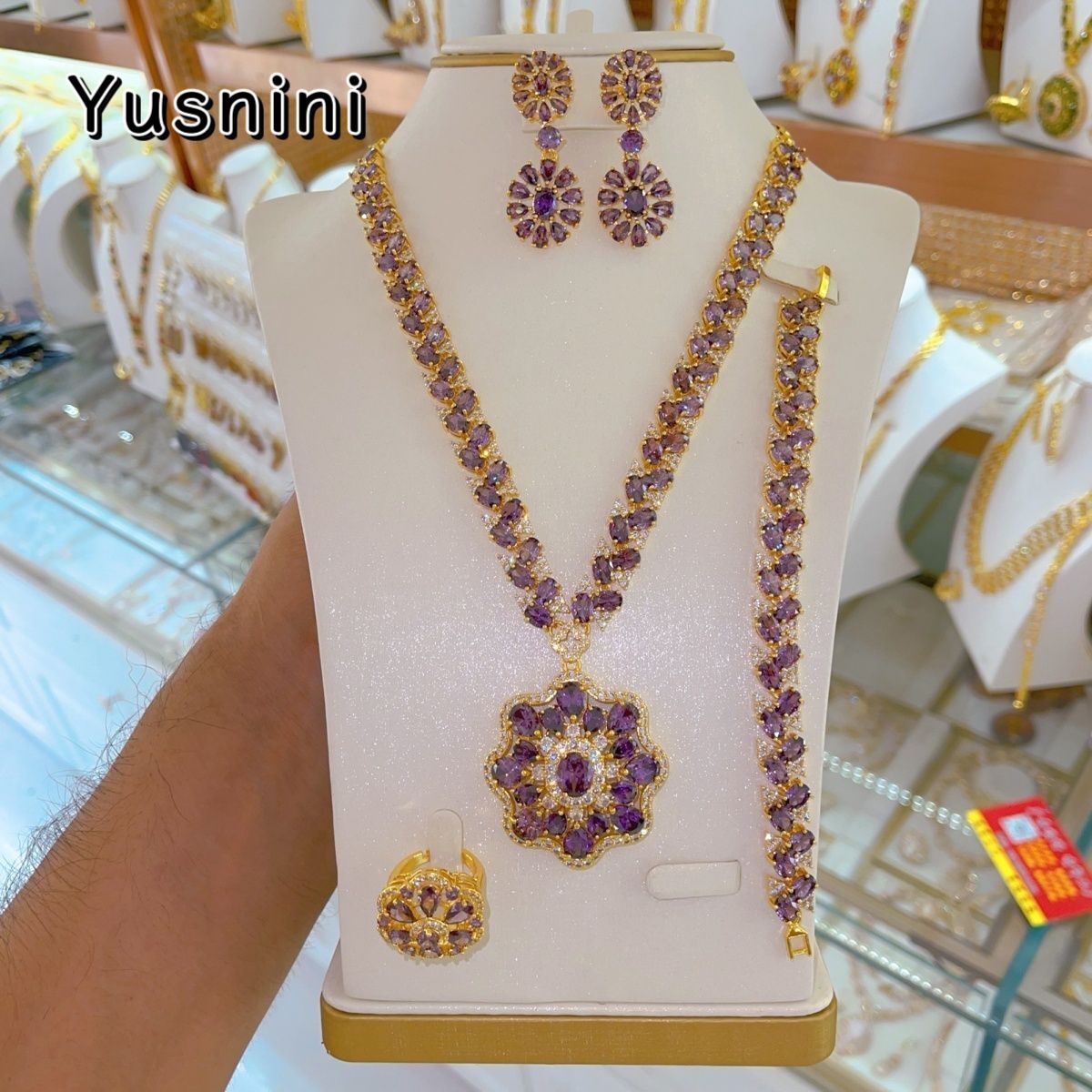 Women'S Fashion Rings Gold - Set Perhiasan Pernikahan Mewah Berlapis Emas