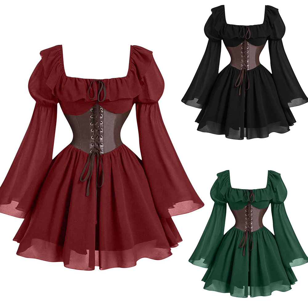 Women'S Fashion Renaissance Period - Gaun Wanita Lengan Panjang Model Bubble