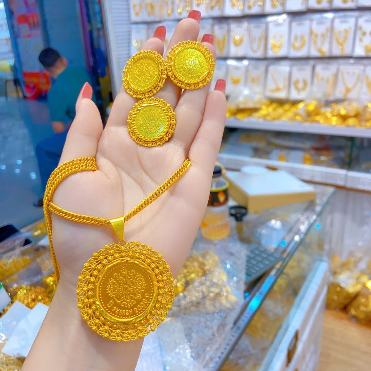 Women'S Fashion Rings Gold - Baru 24K perhiasan Dubai lapis emas