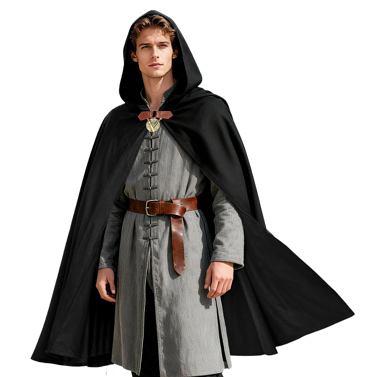Women'S Fashion Renaissance Period - Jubah Beludru Berkerudung Pria Kostum Halloween