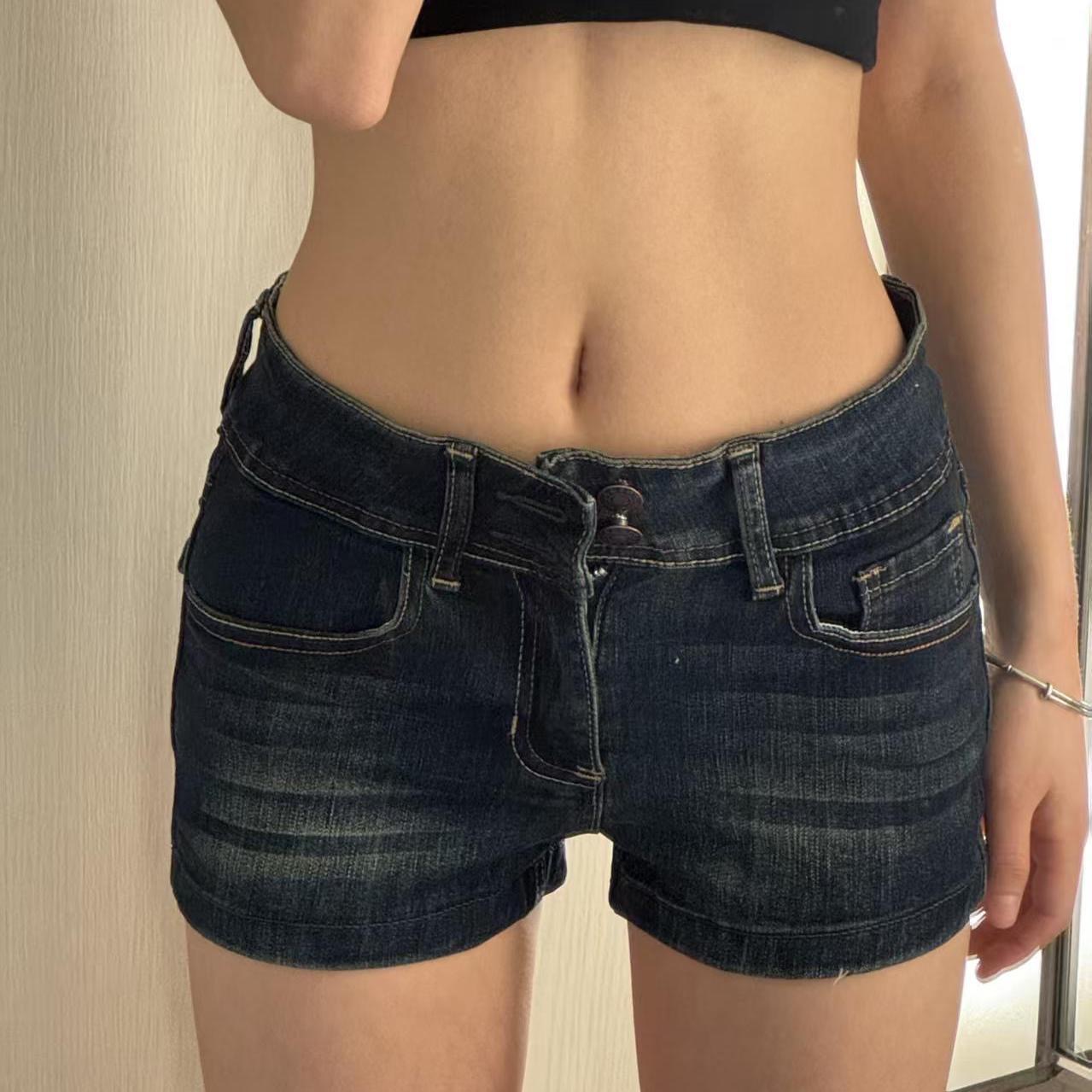 Women'S Fashion Petite - Celana Pendek Denim Vintage Pinggang Rendah