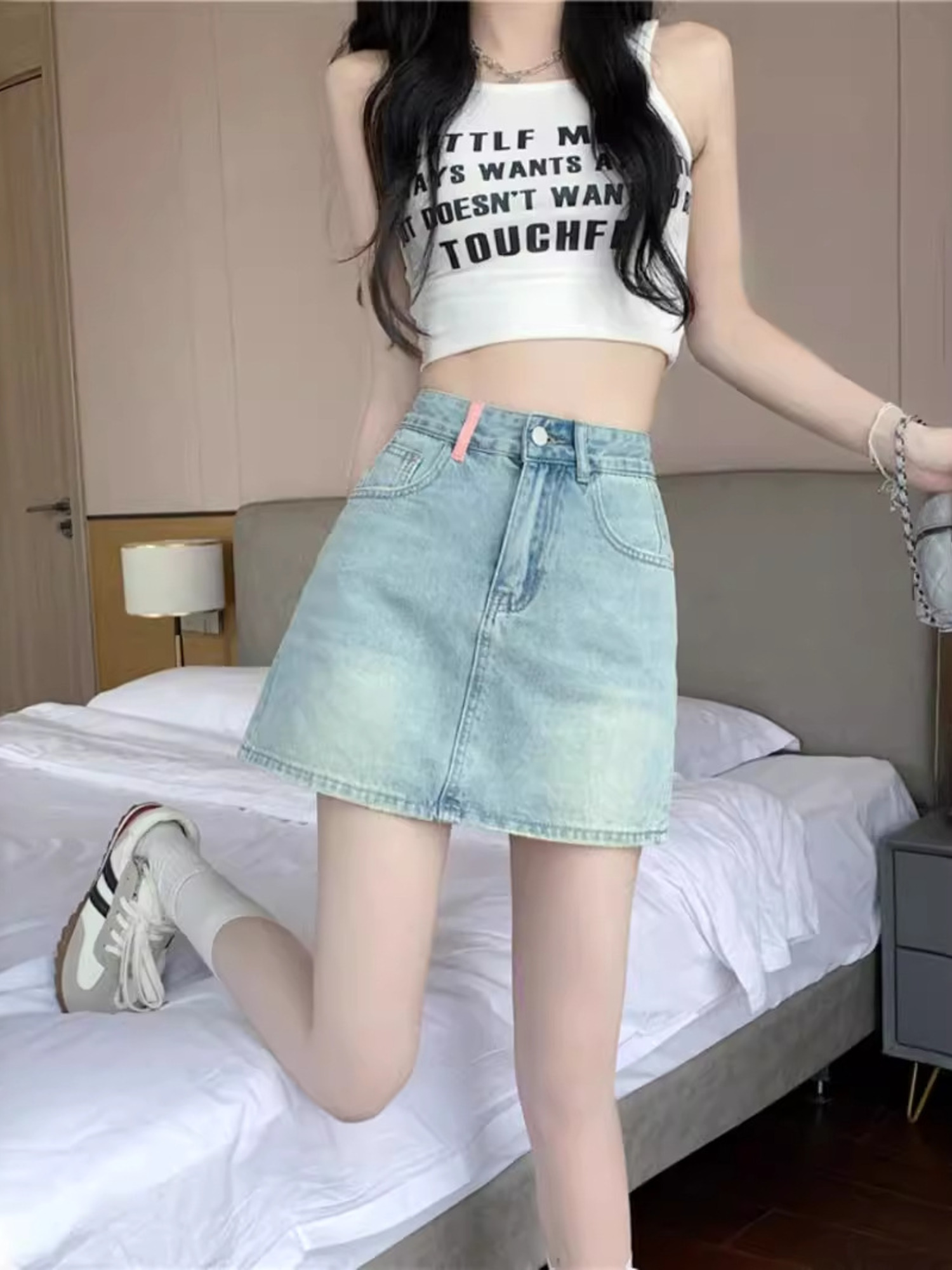Rok Denim Vintage Wanita Model - Denim Shorts Women ulasan dan harga