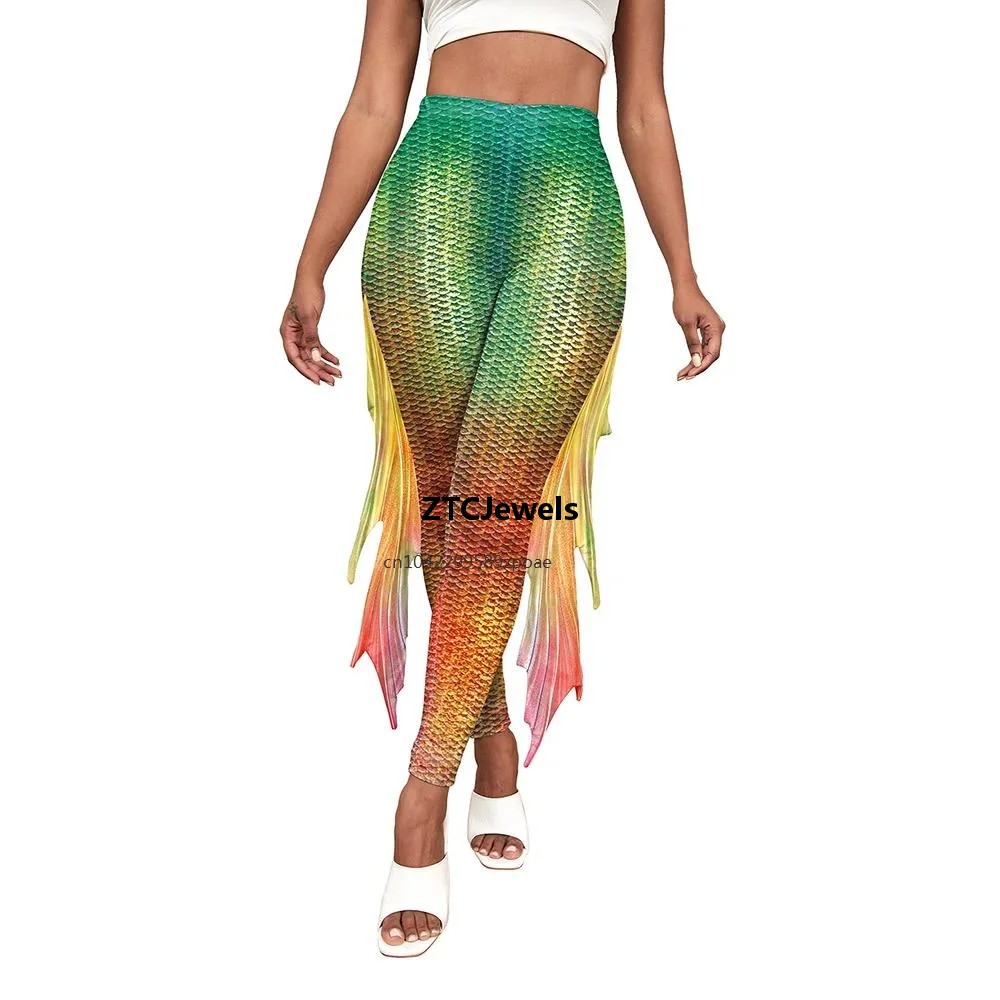 Legging Motif Sisik Duyung 3D  - Women'S Fashion Leggings ulasan dan harga