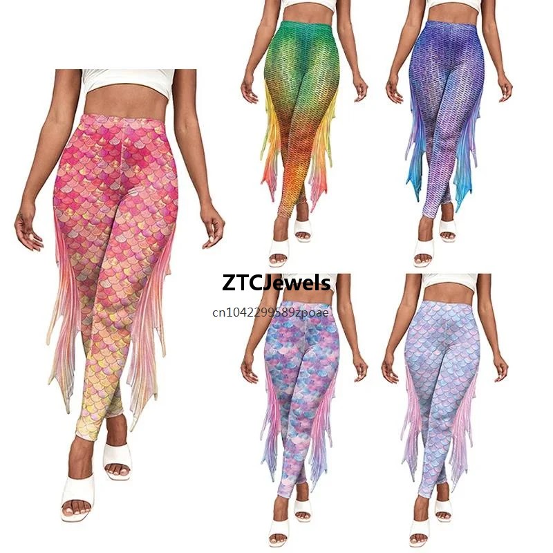 Legging Motif Sisik Duyung 3D  - Women'S Fashion Leggings ulasan dan harga
