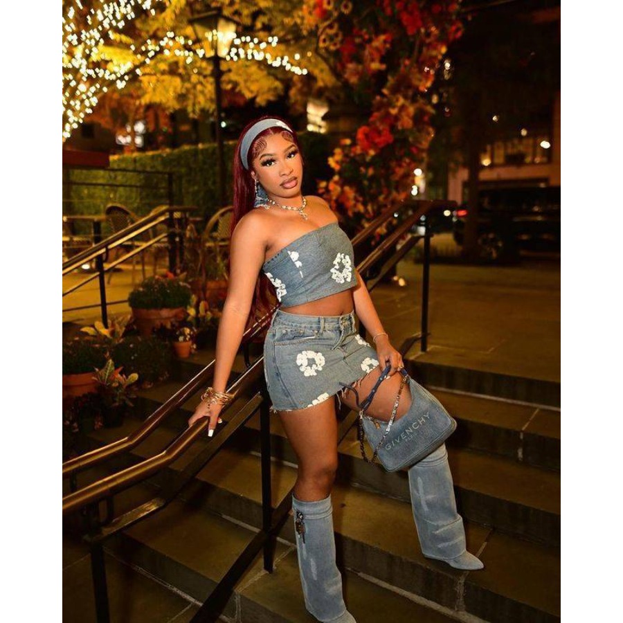 Setelan Denim 2 Potong Wanita  - Denim Shorts Women ulasan dan harga