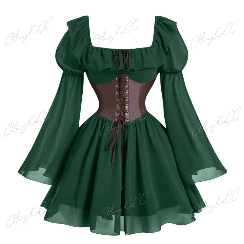 Gaun Wanita Lengan Panjang Mod - Women'S Fashion Renaissance Period ulasan dan harga