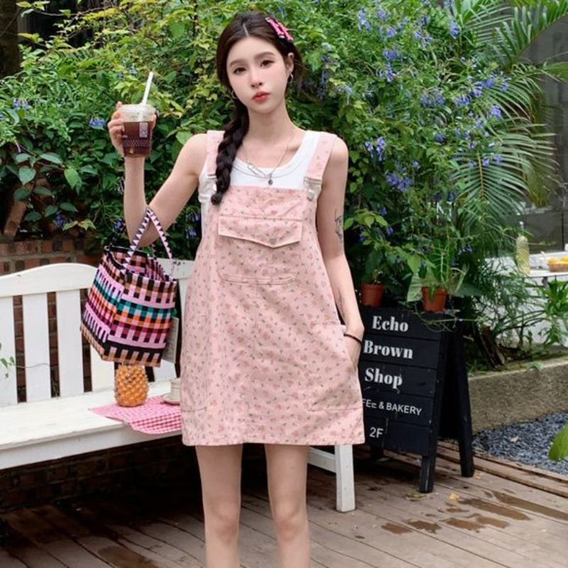 Gaun Denim Overall Lucu Model  - Women'S Fashion Petite ulasan dan harga