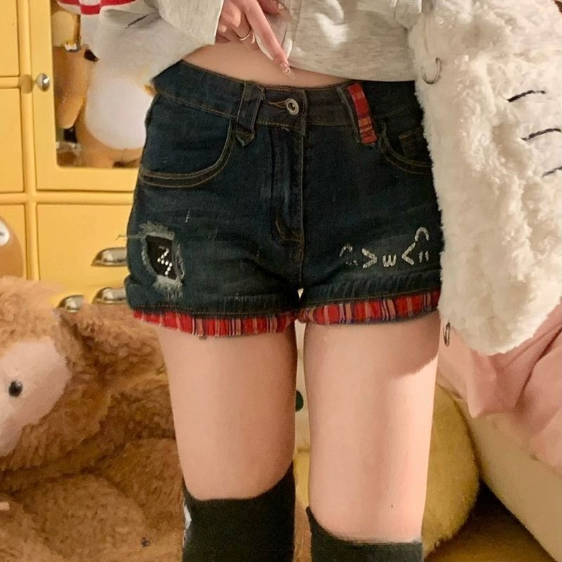 Celana Jeans Pendek Vintage Am - Denim Shorts Women ulasan dan harga