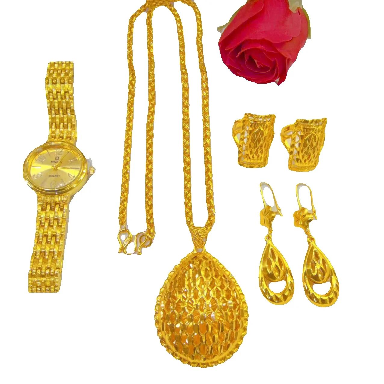 Perhiasan Set Emas Lapis 24K D - Women'S Fashion Rings Gold ulasan dan harga