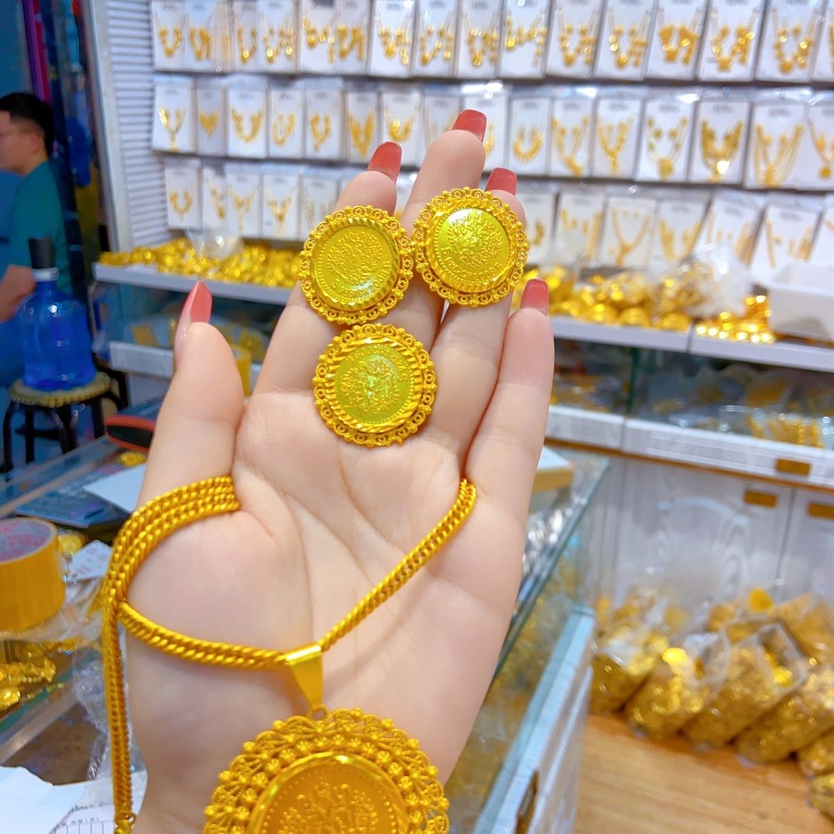 Baru 24K perhiasan Dubai lapis - Women'S Fashion Rings Gold ulasan dan harga