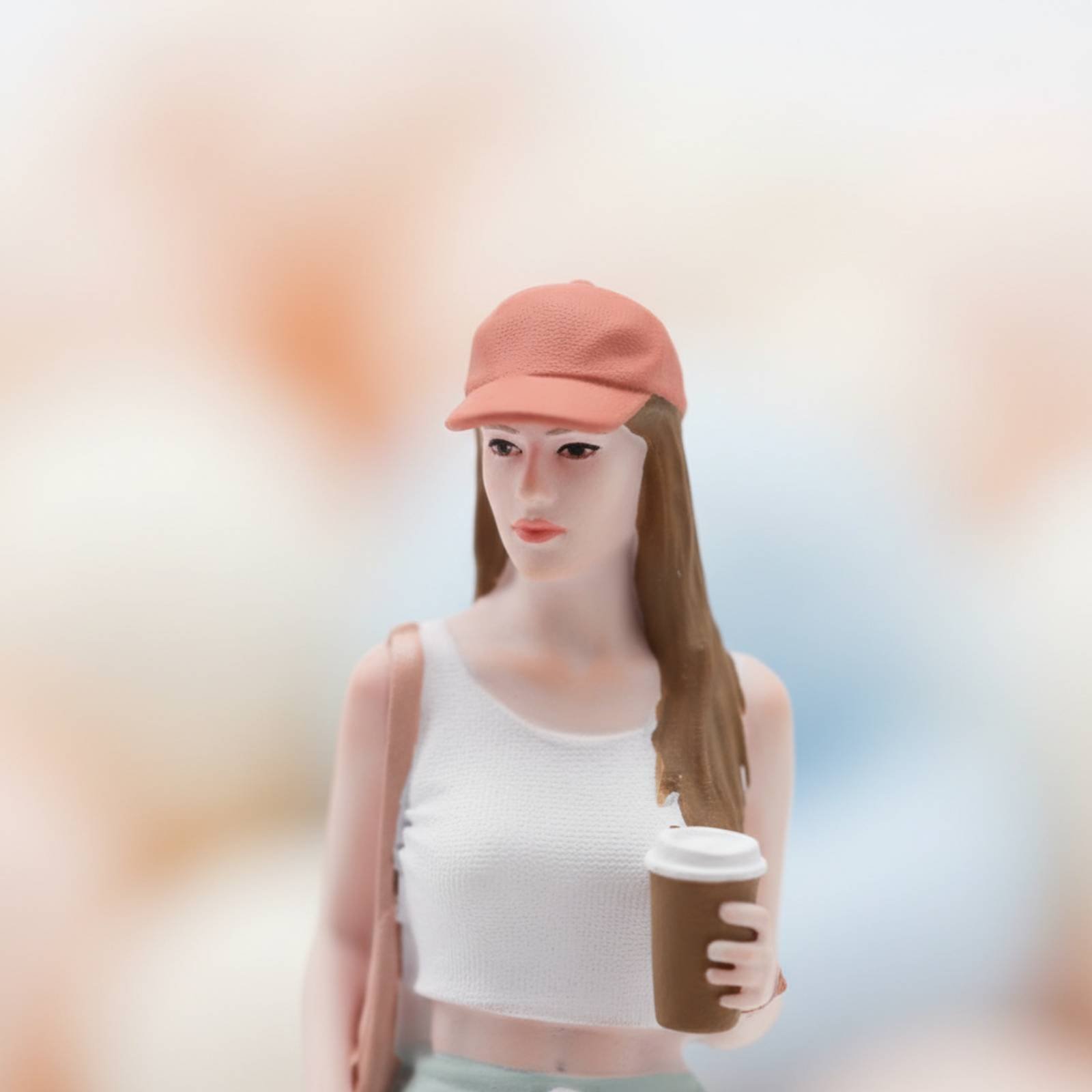 Figur Gadis Memegang Kopi, Min - Women Fashion Pose ulasan dan harga