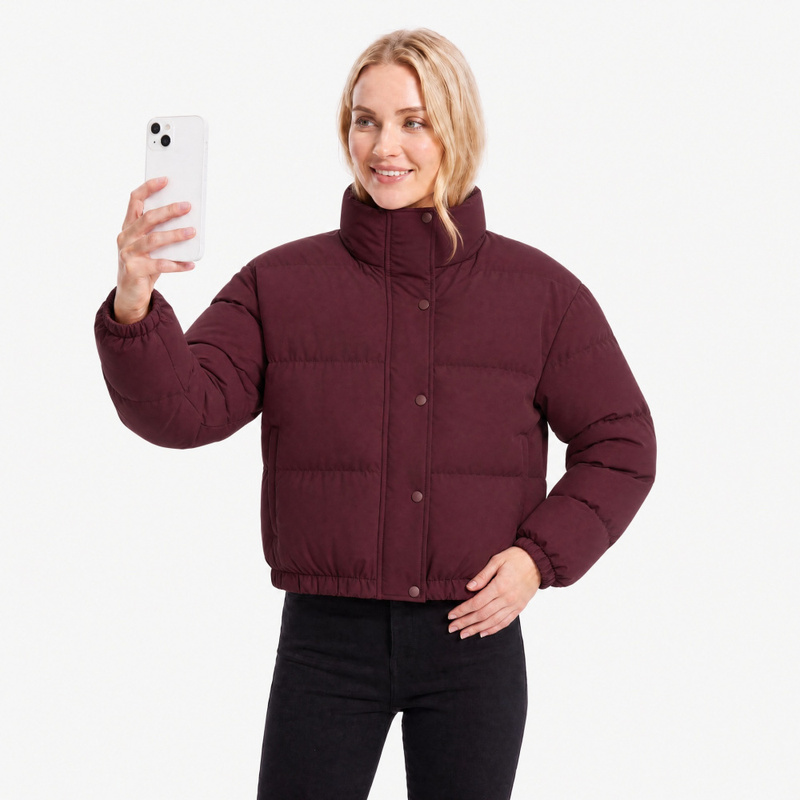 Jaket Puffer Kerah Tinggi Pend - Women'S Fashion Petite ulasan dan harga